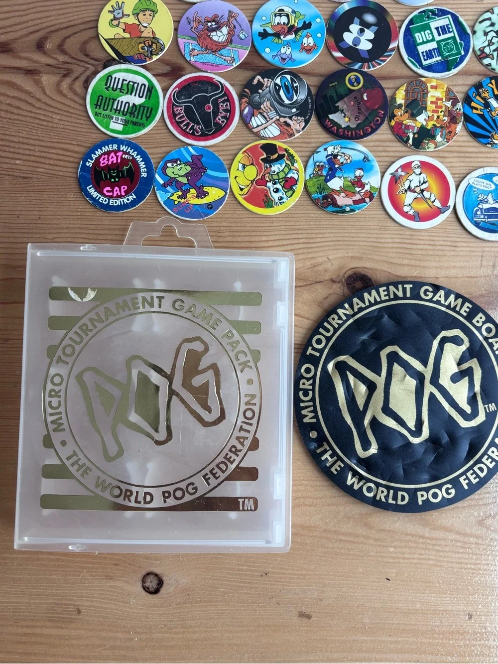 Vintage 90s Collectible Lot 50+ POGs & 3 Slammers - Micro Tournament Game Pack